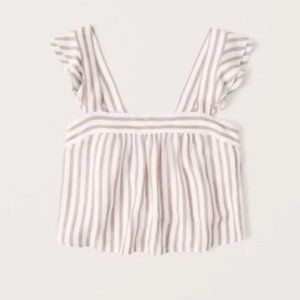 Abercrombie & Fitch Striped White and Brown Top